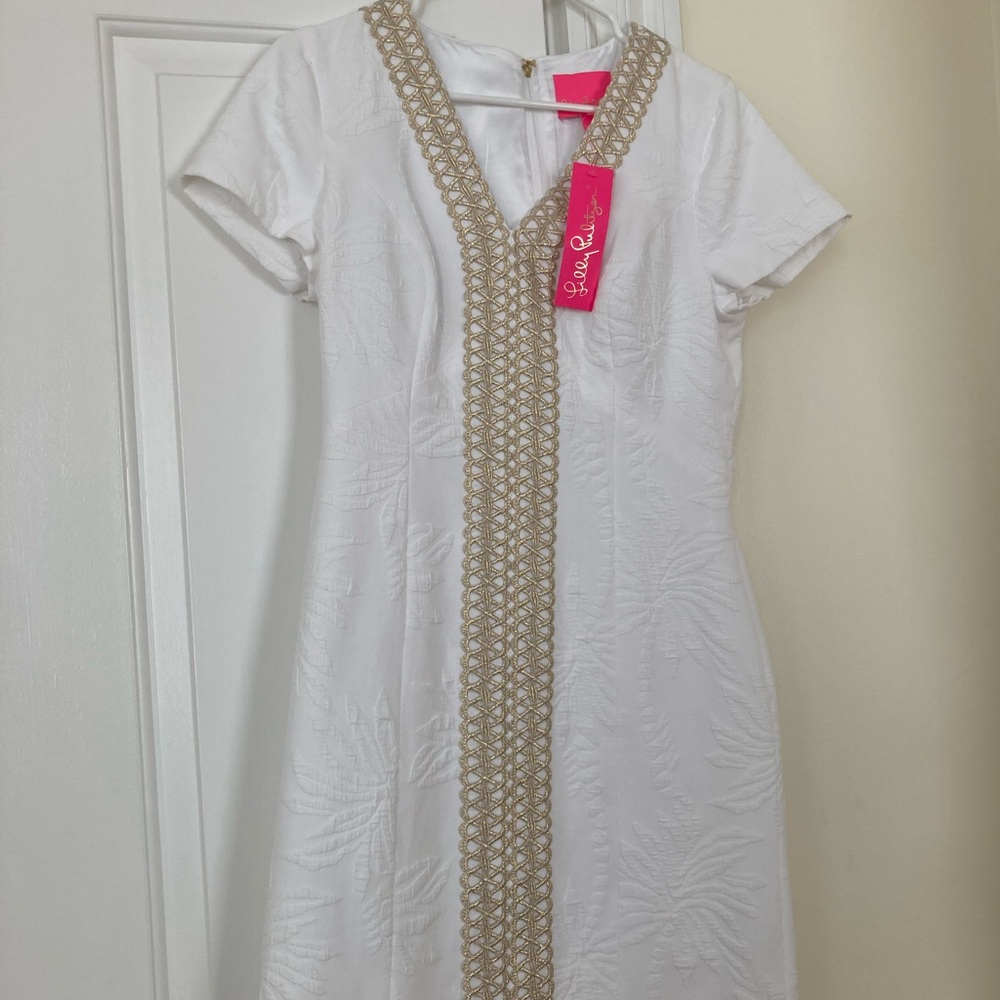 NWT lily pulitzer arie stretch shift white dress US 4